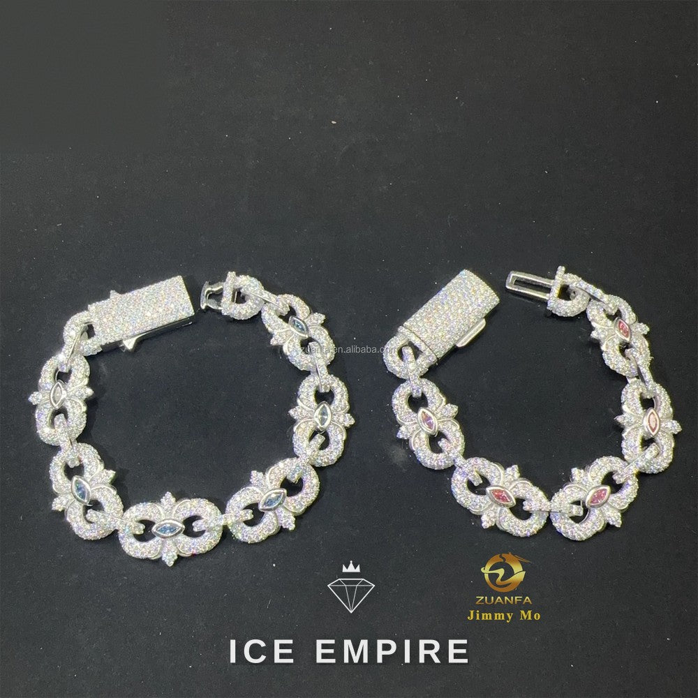 Iced Out 925 Silver Moissanite Cuban Chain