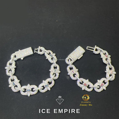 Iced Out 925 Silver Moissanite Cuban Chain