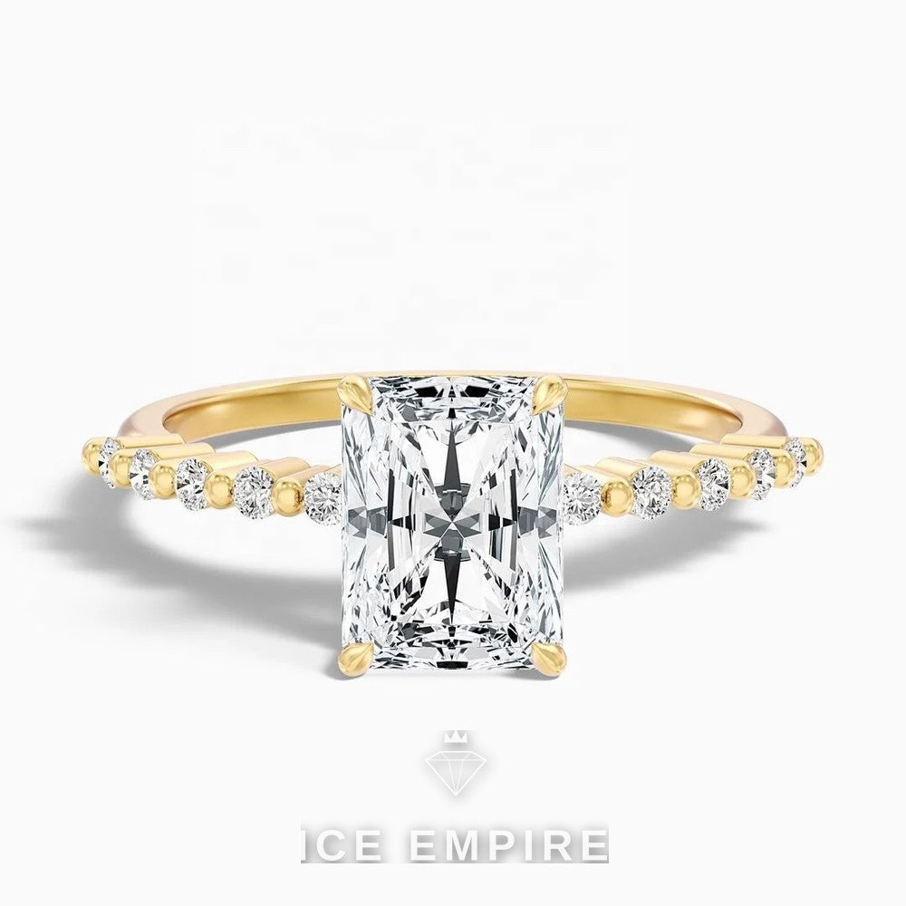 Iced Out 14K Gold Lab Grown Diamond Engagement Ring