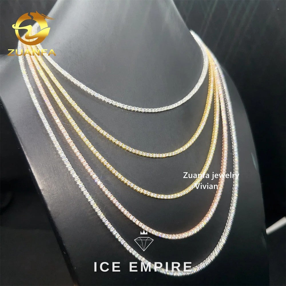 Iced Out Rose Gold Plated Moissanite Tennis Chain