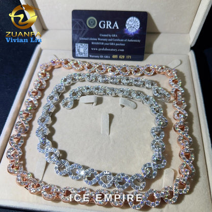 Iced Out Rose Gold Plated Moissanite Cuban Chain