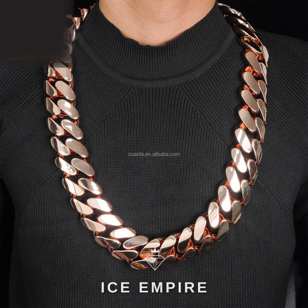Iced Out 14K Gold Cuban Chain