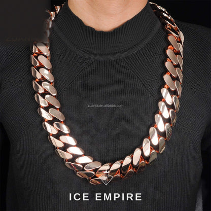 Iced Out 14K Gold Cuban Chain