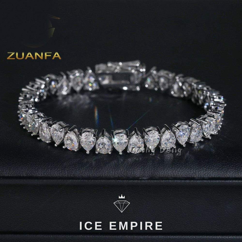 Iced Out 925 Silver Moissanite Tennis Bracelet