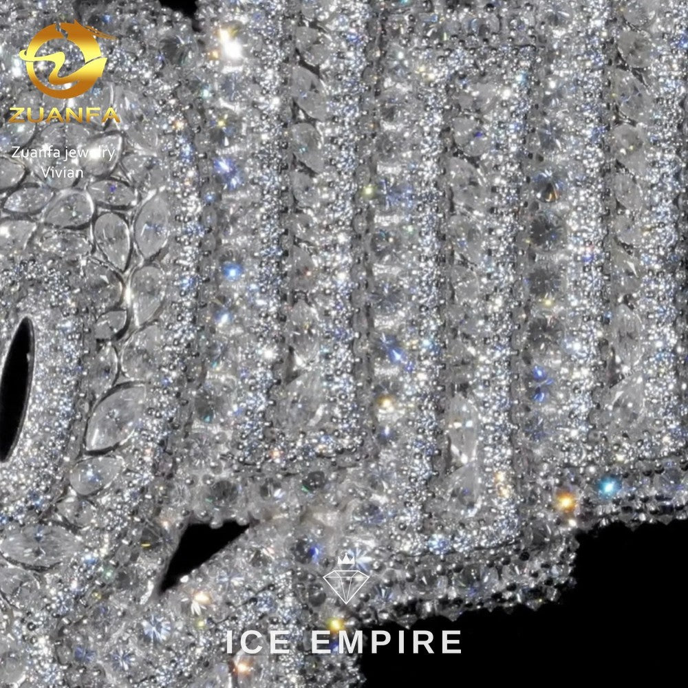 Iced Out Cross 925 Silver Moissanite Pendant