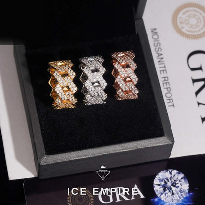 Iced Out 925 Silver Moissanite Ring