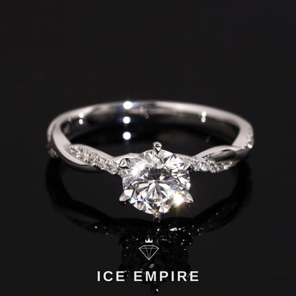Iced Out Gold Plated Lab Grown Diamond Engagement Ring