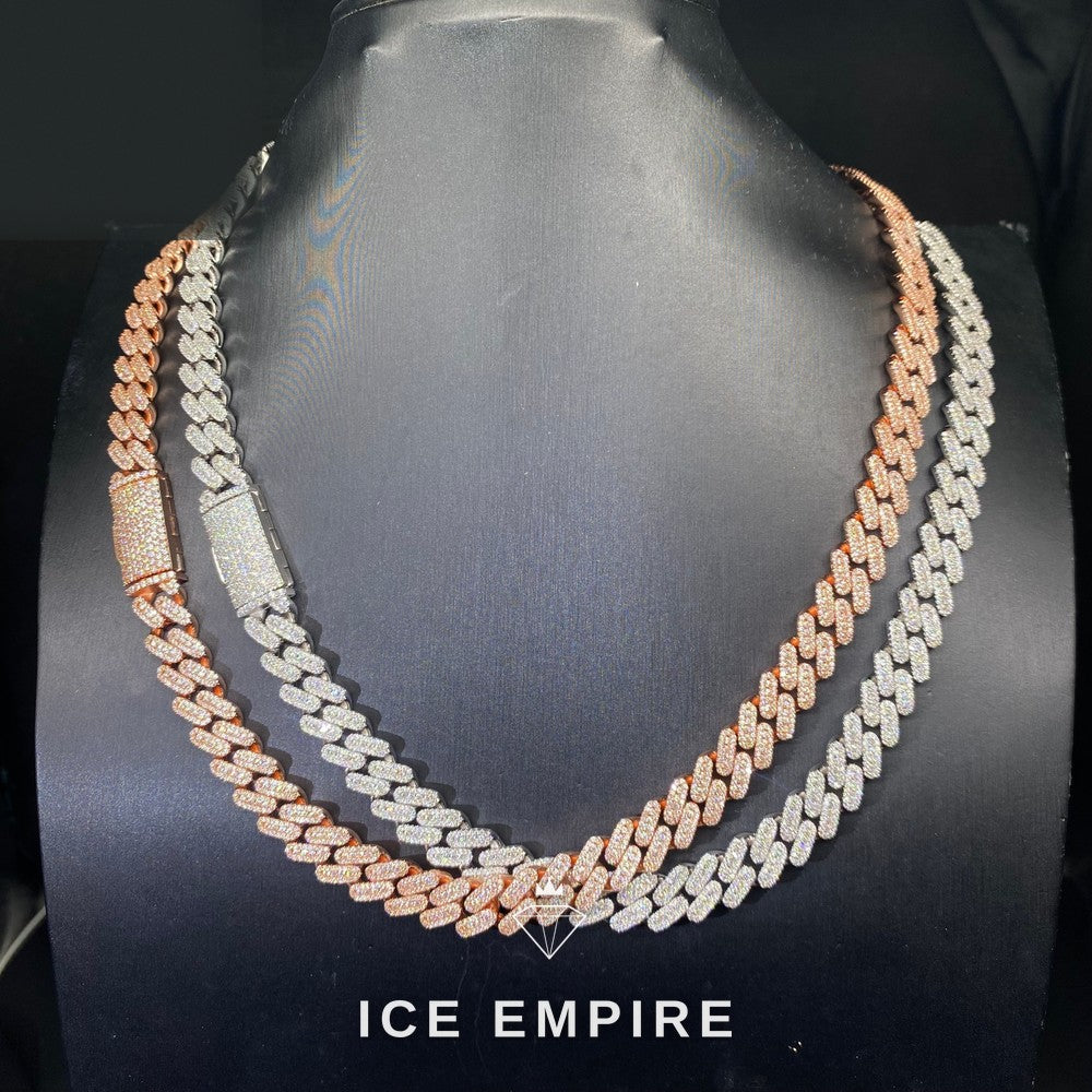 Iced Out Rose Gold Plated Moissanite Cuban Chain