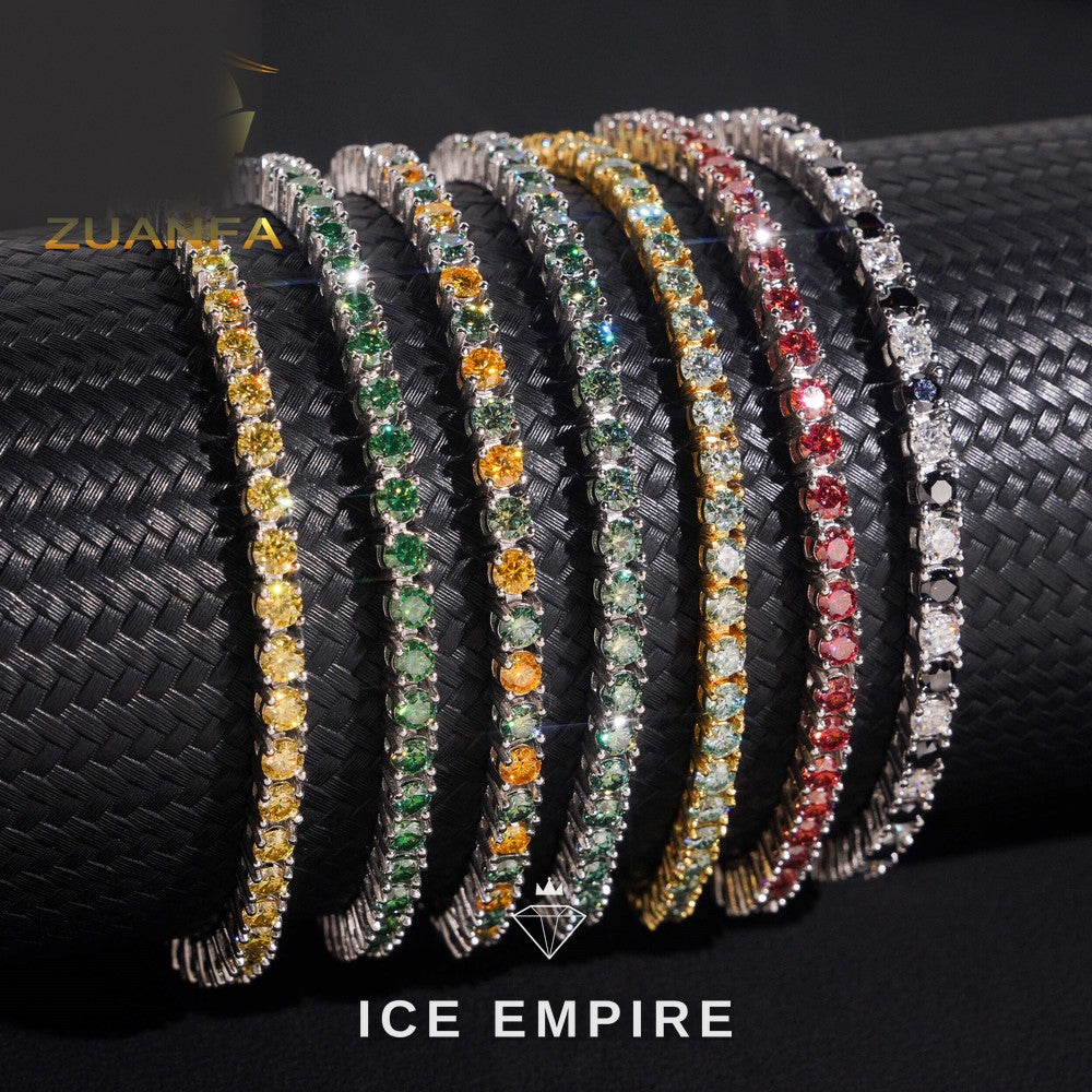 Iced Out 925 Silver Moissanite Tennis Bracelet