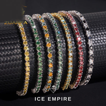 Iced Out 925 Silver Moissanite Tennis Bracelet