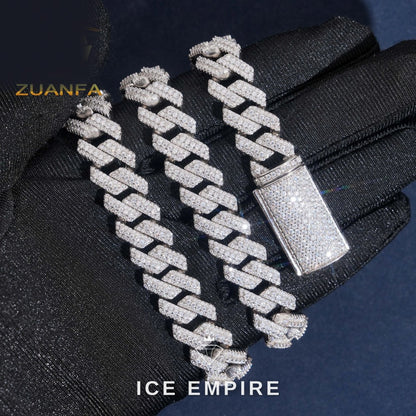 Iced Out Rose Gold Plated Moissanite Cuban Chain