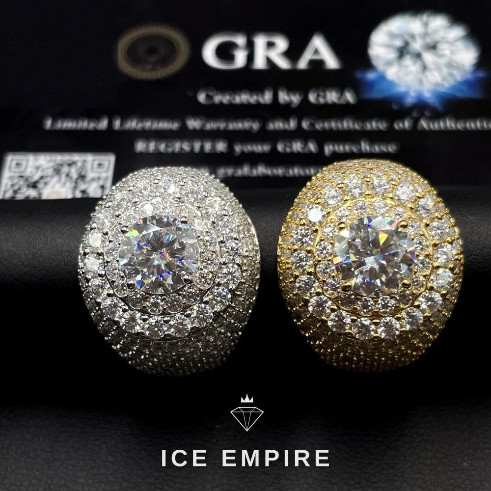 Iced Out 925 Silver Moissanite Ring