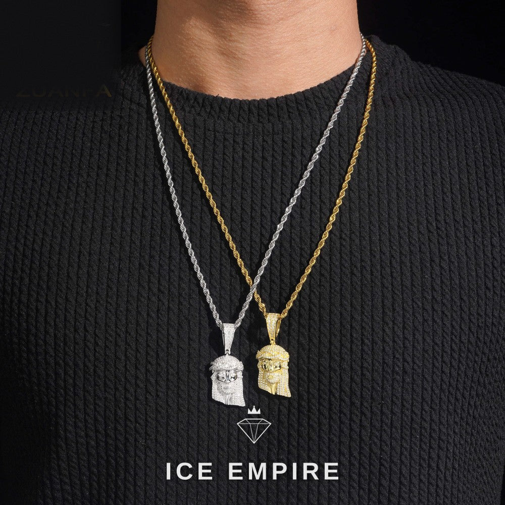 Iced Out Baguette 925 Silver Pendant