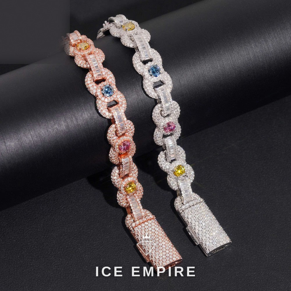 Iced Out Rose Gold Moissanite Cuban Chain