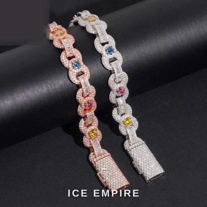 Iced Out Rose Gold Moissanite Cuban Chain