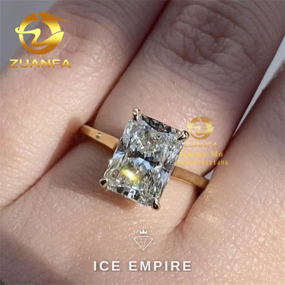 Iced Out 10K Gold Moissanite Engagement Ring