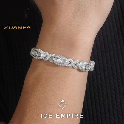 Iced Out 925 Silver Moissanite Cuban Chain