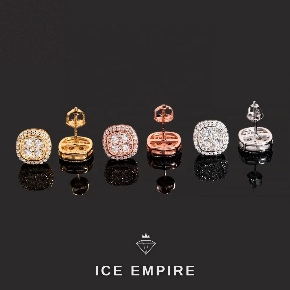 Iced Out 925 Silver Moissanite Earrings