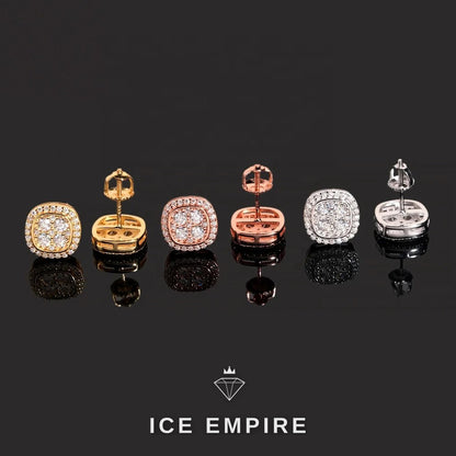 Iced Out 925 Silver Moissanite Earrings
