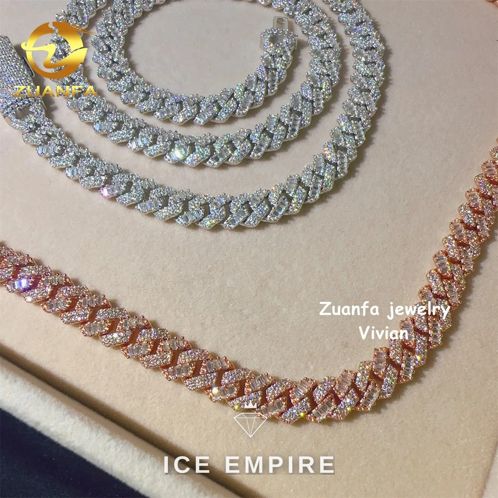 Iced Out Rose Gold Plated Moissanite Cuban Chain