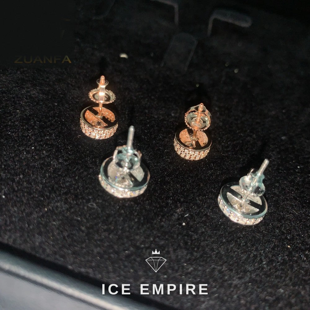 Iced Out Gold Plated Moissanite Stud Earrings