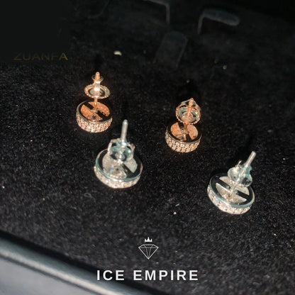 Iced Out Gold Plated Moissanite Stud Earrings