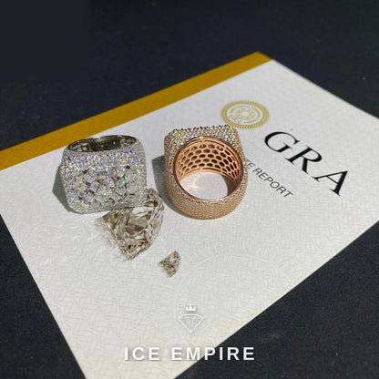 Iced Out 925 Silver Moissanite Ring