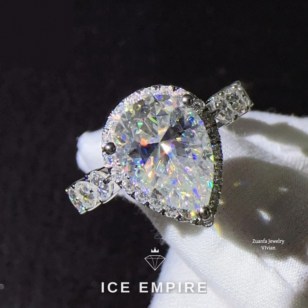 Iced Out 10K Gold Moissanite Ring