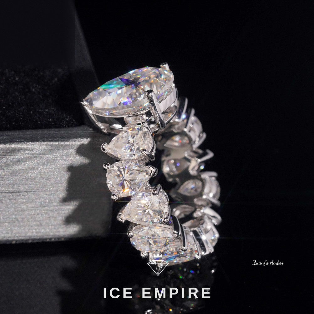 Iced Out 14K Gold Lab Grown Diamond Wedding Band