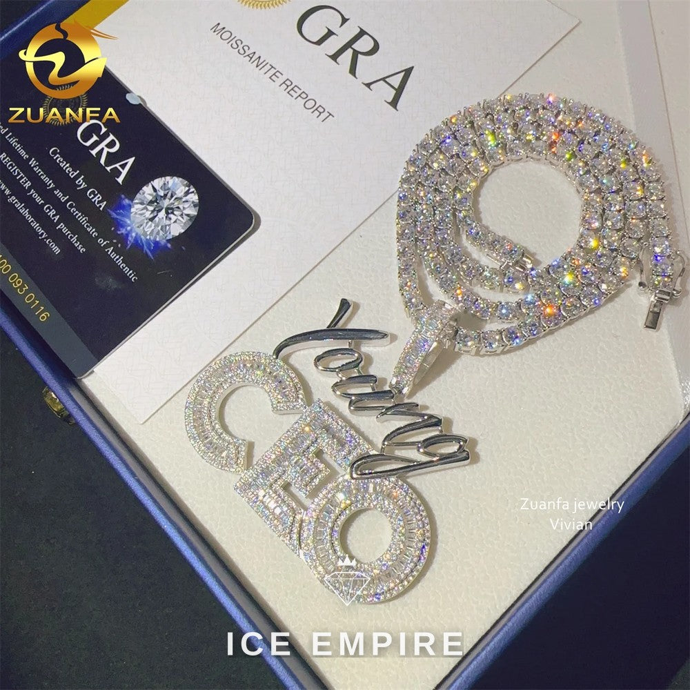 Iced Out 925 Silver Moissanite Pendant