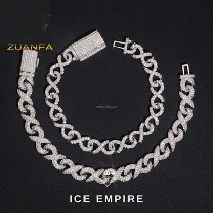 Iced Out 925 Silver Moissanite Cuban Chain