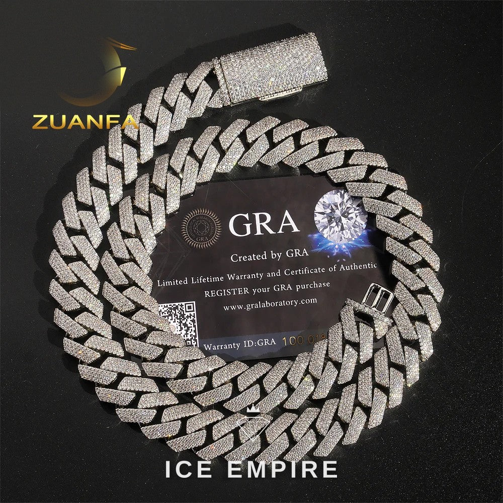 Iced Out Rose Gold Plated Moissanite Cuban Chain
