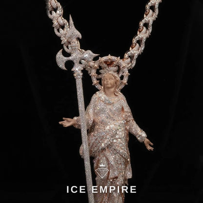 Iced Out Rose Gold Plated Moissanite Pendant