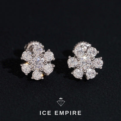 Iced Out 925 Silver Moissanite Earrings