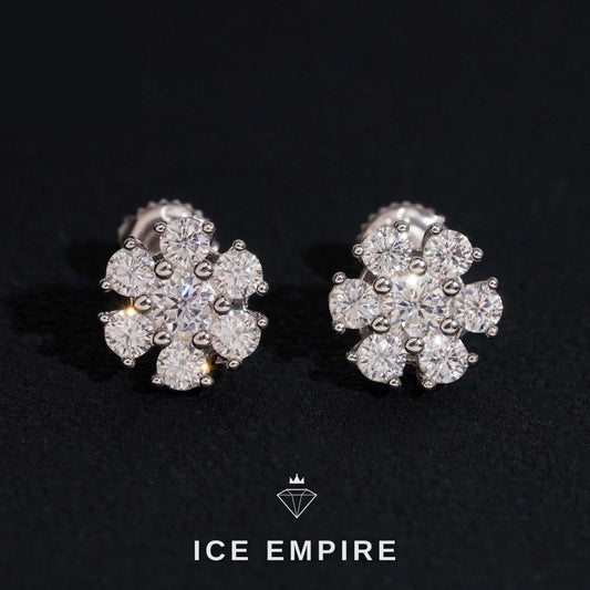 Iced Out 925 Silver Moissanite Earrings