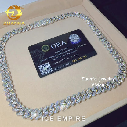 Iced Out Rose Gold Plated Moissanite Cuban Chain