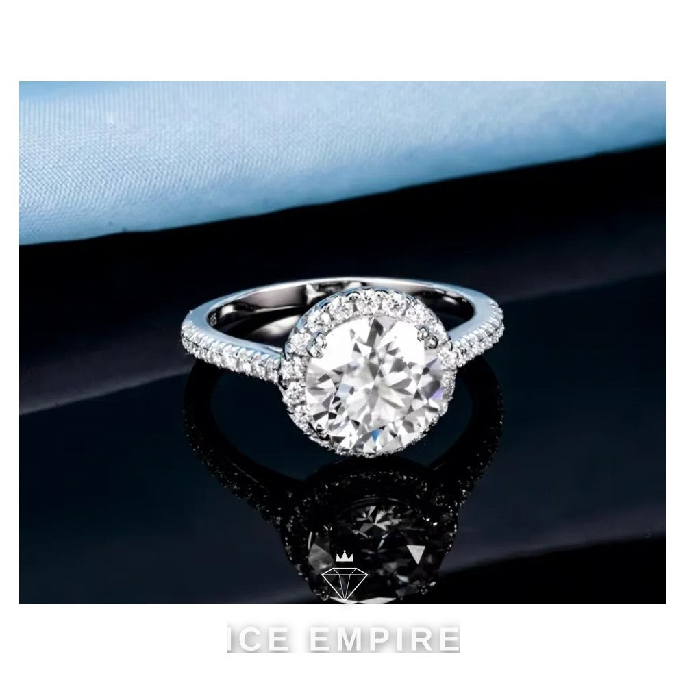 Iced Out 925 Silver Moissanite Wedding Band