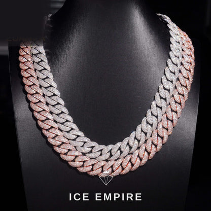 Iced Out Rose Gold Plated Moissanite Cuban Chain