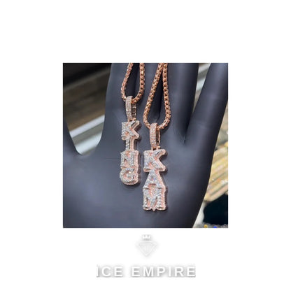 Iced Out Baguette Rose Gold Plated Lab Grown Diamond Cuban Chain