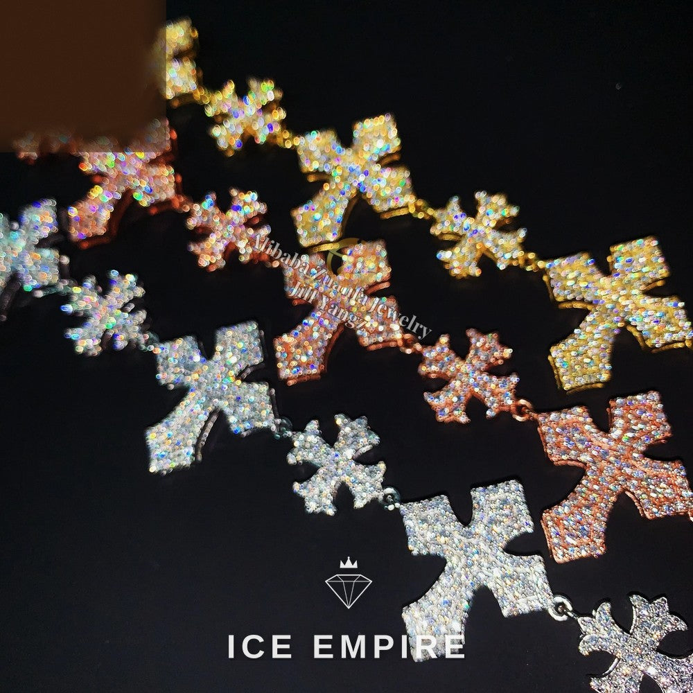 Iced Out Rose Gold Plated Moissanite Cuban Chain