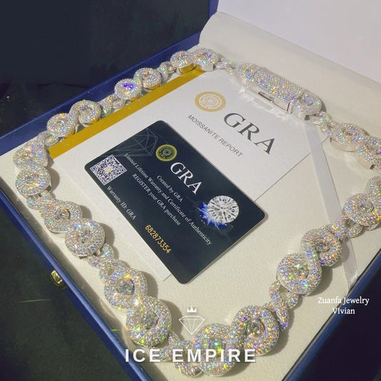 Iced Out Rose Gold Plated Moissanite Cuban Chain