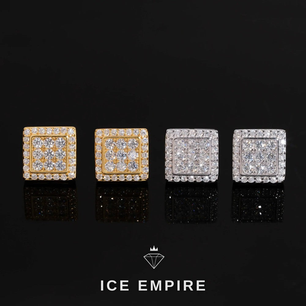 Iced Out 925 Silver Moissanite Earrings