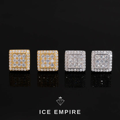 Iced Out 925 Silver Moissanite Earrings