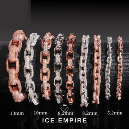 Iced Out Rose Gold Plated Moissanite Cuban Chain