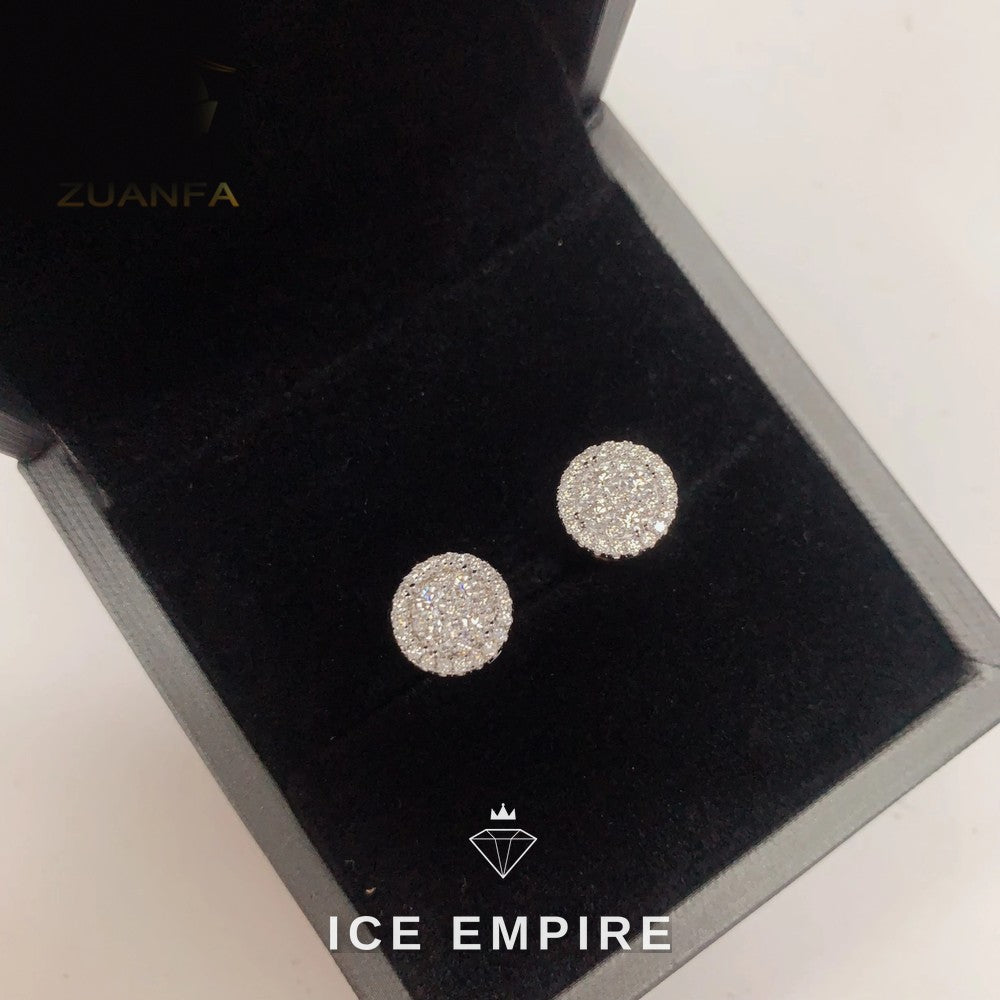 Iced Out 925 Silver Moissanite Stud Earrings