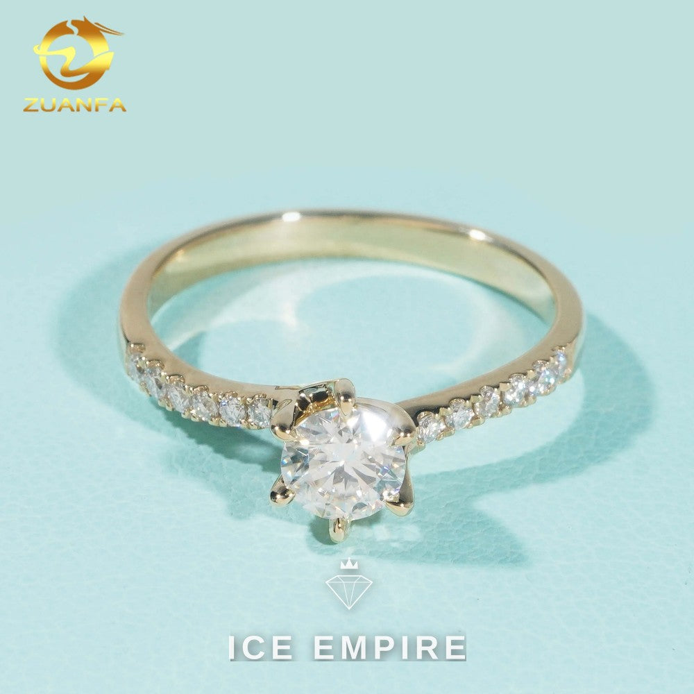 Iced Out 9K Gold Moissanite Wedding Band