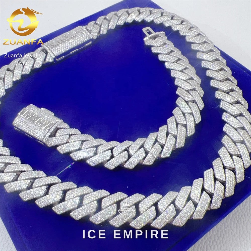 Iced Out Rose Gold Plated Moissanite Cuban Chain