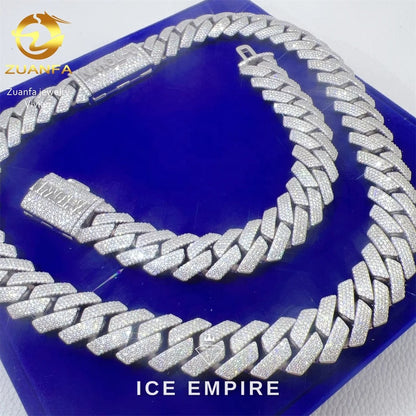 Iced Out Rose Gold Plated Moissanite Cuban Chain