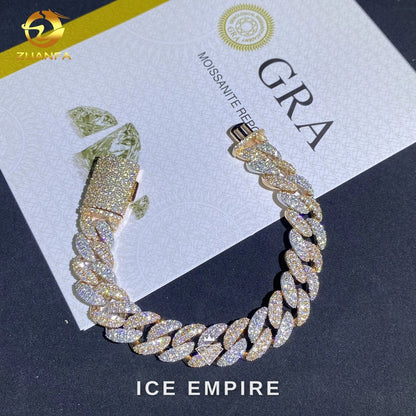 Iced Out 925 Silver Moissanite Cuban Chain