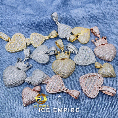 Iced Out Heart Rose Gold Plated Pendant